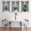 Wei Mo Xiang Green Plant Three-Panel Self-Adhesive Decorative Wall Sticker for Home & Hotel