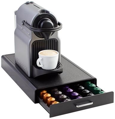 Ящик-подставка для хранения кофейных капсул Nespresso Original Line от Amazon Basics, Черный, Вмещает 50 капсул