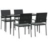VidaXL Garden Dining Set 5 Pcs Cushions Woven Resin Steel 3187005