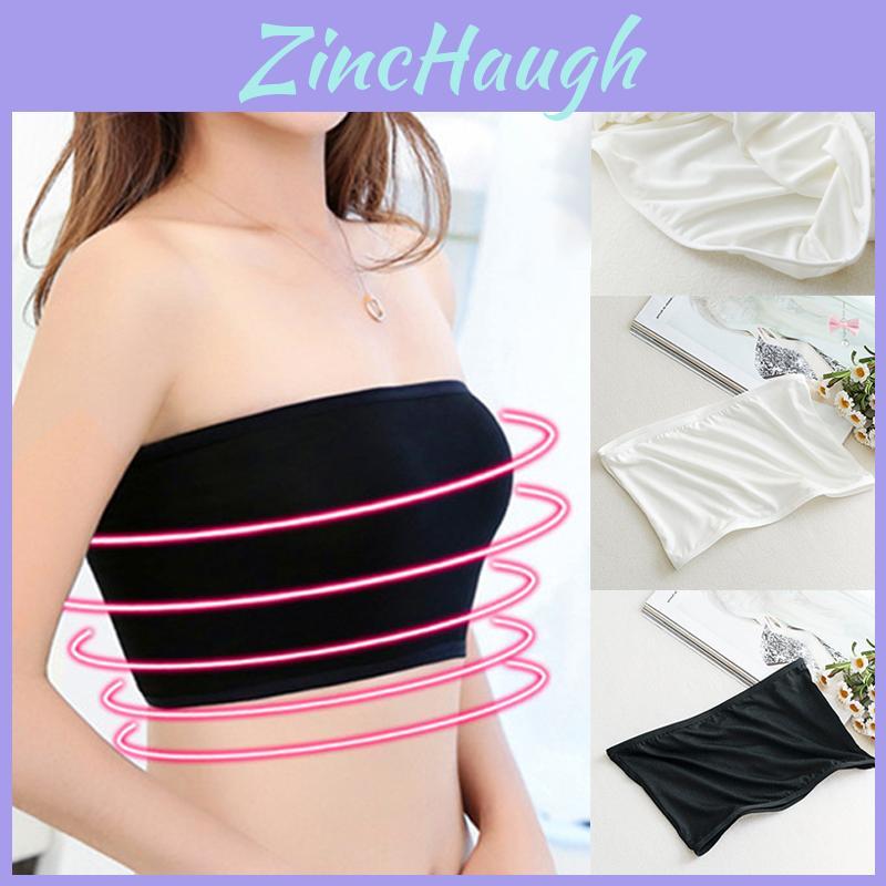 Ultimate Comfort Strapless Seamless Bandeau Sports Bra In Elegant Black And White