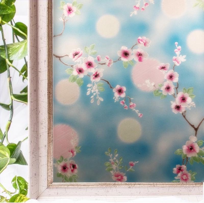 Пленка для окон с эффектом матового стекла на статической основе «Утреннее сияние»: Тисненый, Полупрозрачный для Конфиденциальности в Ванных комнатах