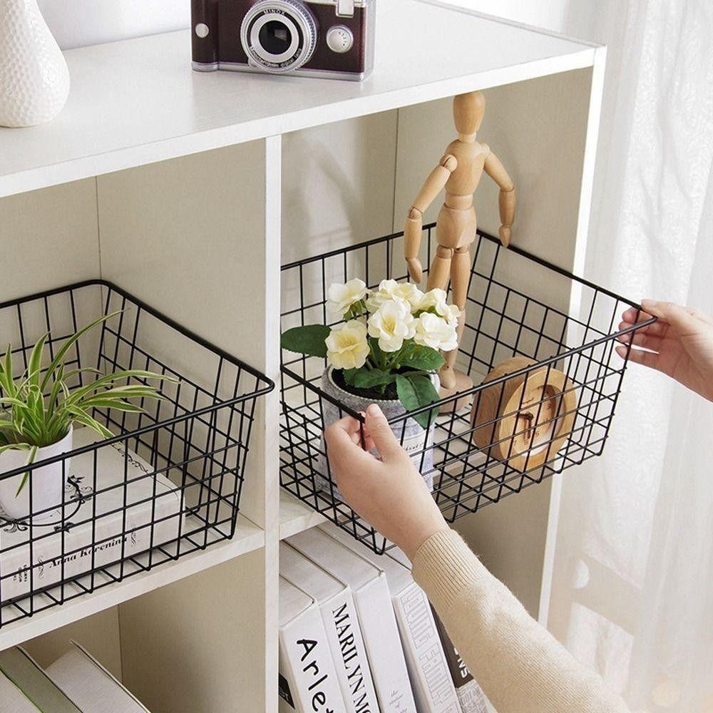 With Built-in Handle Storage Basket Large Capacity Sundries Container for Bathroom Kitchen
