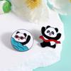 Цинк цинк цинковый сплав панда скейтборд брошь ремесло гигантская панда форма значок фанаты подарки