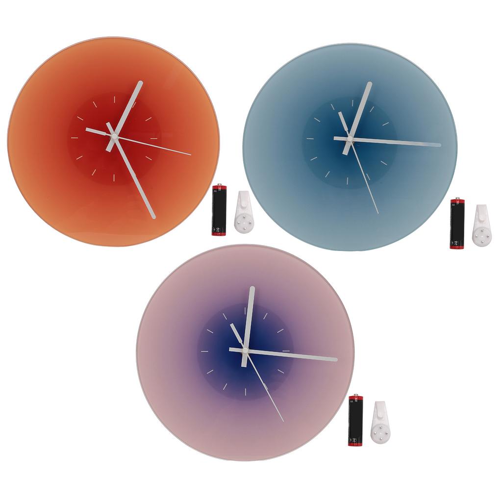 12-дюймовые стеклянные настенные часы с бесшумным ходом, работающие от батареек, круглые настенные часы для гостиной, кровати