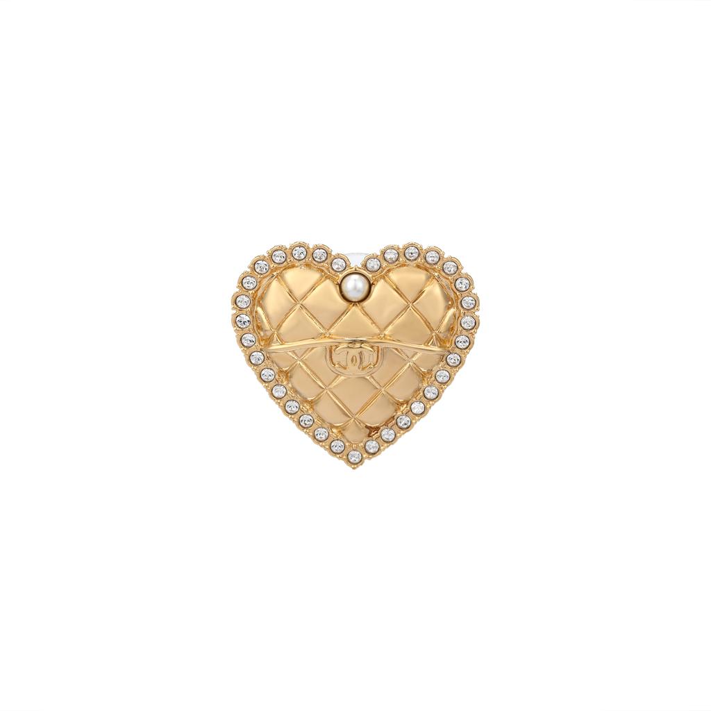 Chanel 3D Heart Shaped Metal Earrings Women earrings Gold ABC445-B15850-NV515