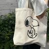 Многоразовая эко-сумка для покупок Snoopy с ручкой для использования на открытом воздухе [Cracks Co., Ltd.] Шопинг, путешествия, пляж, кемпинг, (123579)