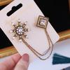 Trend Chain Diamond Chain Pearl Brooch Sweater Light Buckle Pin Corsage Pin Silk Scarf Shawl Buckle