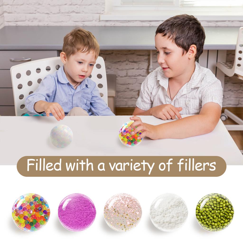 15 Pcs DIY Stress Ball Kit Blank Pressure Balls Skins DIY Kits with Expander Tool Make Your Own Stress Toys for Adults Beginners