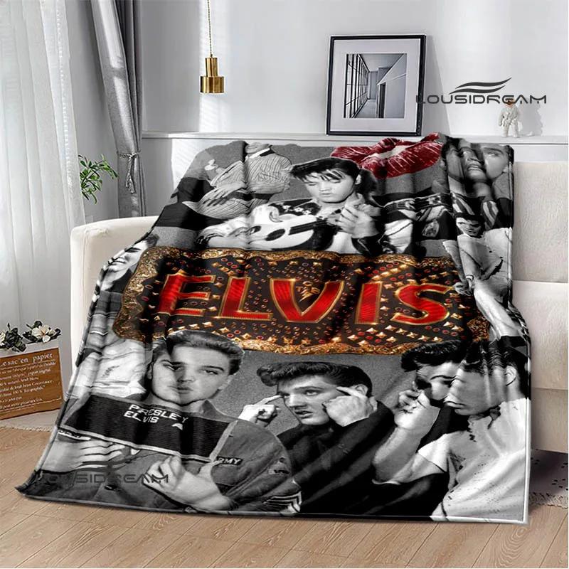 E-Elvis-Presley Retro print blanket blankets for beds Picnic blankets Flange blanket Soft and comfortable blanket birthday gift