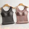 Зимний женский терможилет с нагрудными накладками, бесшовный кружевной V-образный вырез, быстрая фиксация температуры, согревающий, облегающий, эластичный, без рукавов, внутренняя одежда, нижняя майка