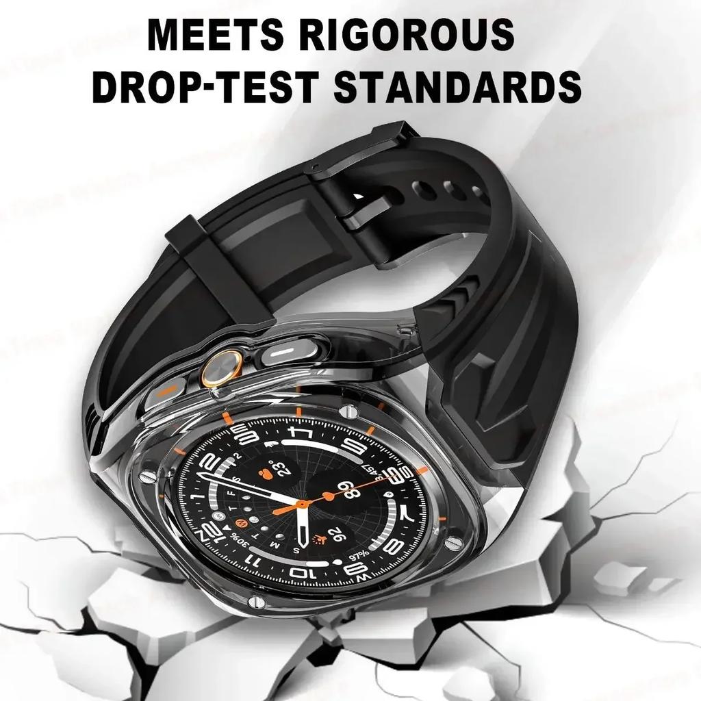 Модифицированный комплект ремешок+чехол для Samsung Galaxy Watch 7 Ultra 47 мм силиконовый ремешок-петля браслет для Galaxy Watch Ultra мужской спортивный браслет