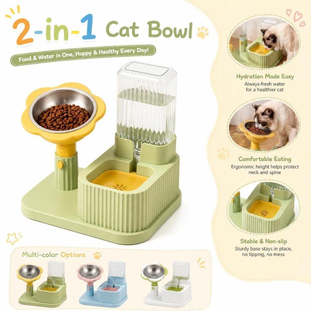 Flower Shaped Cat Bowl 2 in 1 Cat Drinking Bowls New Dog Bowl Pet Feeding Supplies
