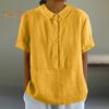 Женская повседневная рубашка с кукольным воротником и пуговицами, рубашка с коротким рукавом и однобортной однобортной однотонной рубашкой свободного покроя