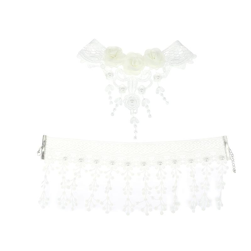 Винтажный классический готический тату-чокер с кружевом для женщин, черный кулон-шарм