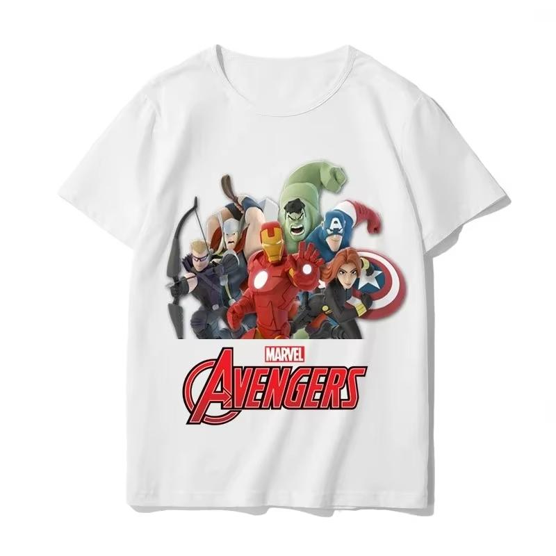 2026 new Marvel HighQuality Fashion Avengers Loose ShortSleeved Cotton TShirt Breathable Short Sleeve