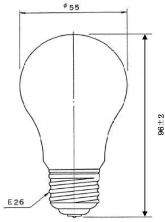 Лампа накаливания Toyo Lightec General (чистый) Эквивалент 60 Вт, Набор из 4 штук (Цоколь E26) TC-L100V54W 1P - Набор из 4 шт.
