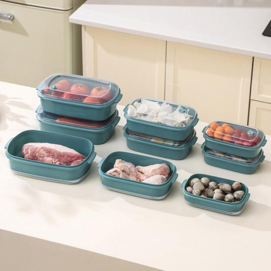 1/3Pcs Food Storage Box BPA Free Heat-Resistant Stackable Design Storage Organizer Microwave-heated Lunch Box with Lid
