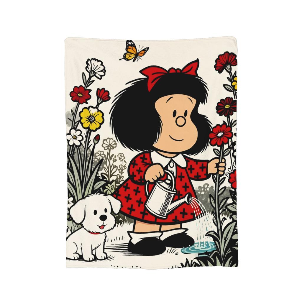 Mafaldas Love Smile Flannel Blankets Funny Throw Blanket for Home cm Plush Thin Quilt