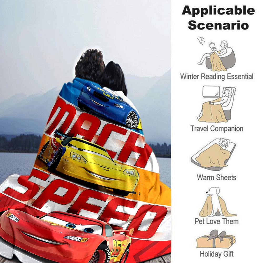 Cars Adventure Flannel Blanket Super Soft Warm Cozy Blanket For Sofa Bed Office Travel Allseason Home Decor Gift