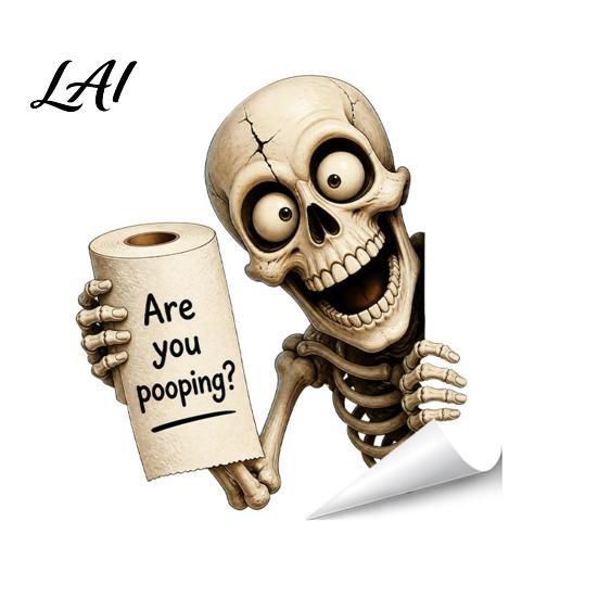 Waterproof PVC Toilet Stickers Halloween Sticker Ghost And Skeleton Print Decals Easy Peel Stick Bathroom Decals Spooky Stickers for Seats