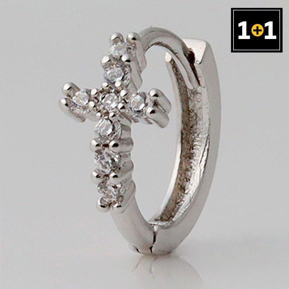 (1+1) Fashion Chrome Ring Piercing One Side Sale