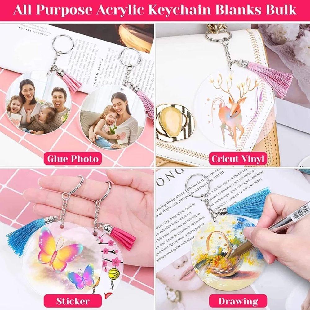 2 Inch Acrylic Blank Keychain Acrylic Clear Circle Discs Circles Keychain Blanks Discs Keyrings