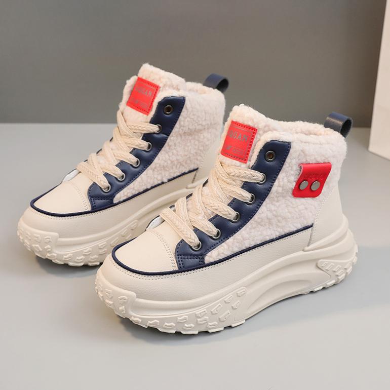 Зимняя женская обувь, женские кроссовки на шнуровке, зимние ботильоны, непромокаемая теплая женская обувь на платформе