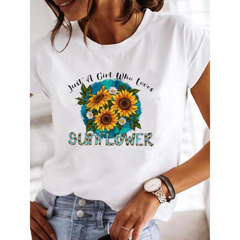 Short Sleeve Casual Ladies Fashion Female Graphic Tee Women Love Heart Watercolor Sweet Print Summer T Clothing T-shirts
