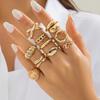 Fashion Women's 10 Piece Ring Set - Ladies Ring Metal Ring Glossy Ring Metal Ring Holiday Gift