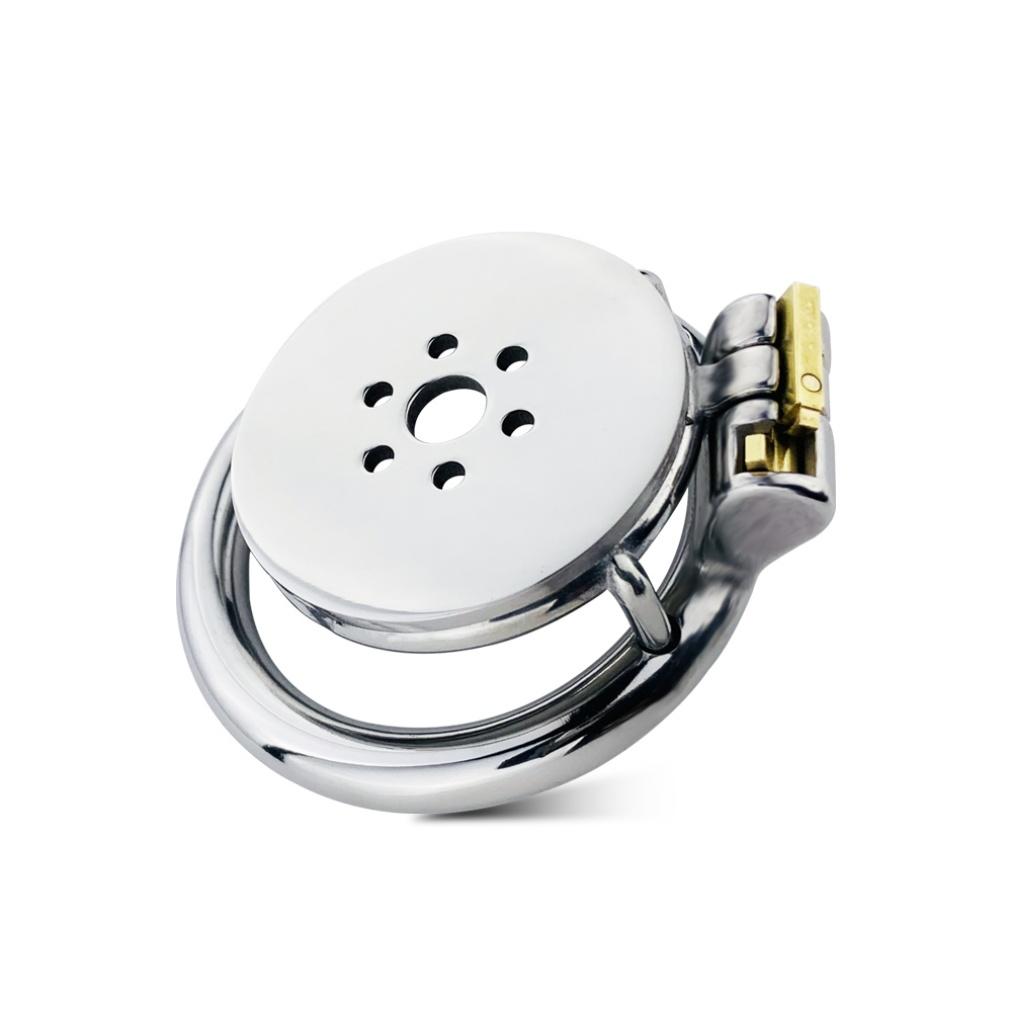 FRRK 304 Stainless Steel Male Chastity Device Flat Metal Chastity Belt Penis Cage BDSM Penis Bondage Sex Toys for Men