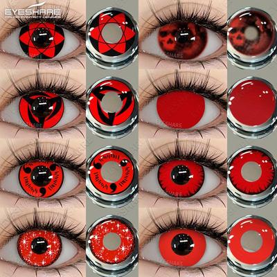 1 пара контактных линз для косплея серии Red Series для глаз, линзы для ролевых игр в стиле аниме, разноцветные зрачки для глаз