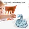 3D-печатная светящаяся фигурка змеи с подвижными суставами, фигурка змеи, шарнирная модель животного, игрушка для домашнего офиса, книжной полки, украшения рабочего стола, орнамент