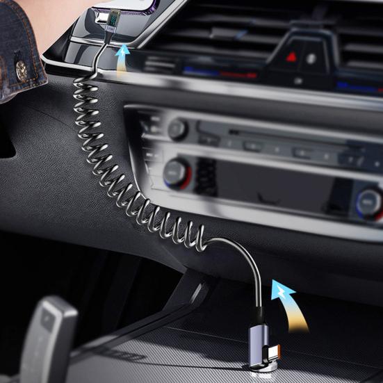 Зарядный кабель с цифровым дисплеем, передача данных 480 Мбит/с, универсальный Type-C, 90-градусный, 100 Вт, пружинный кабель для быстрой зарядки