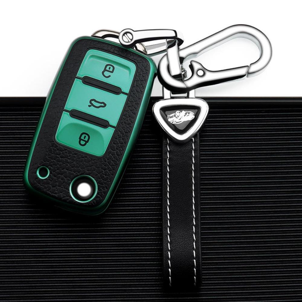VW Car Key Cover for Polo Golf Jetta Passat Tiguan Santana Leather Key Case Protector