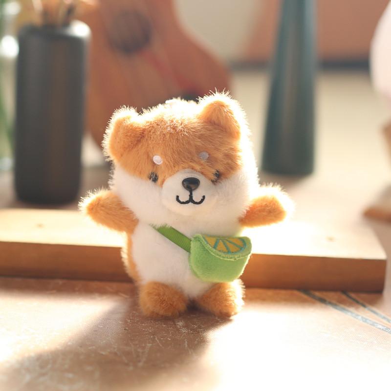 Soft Crystal Plush Dog Keychain Cute Bunny Plush Toy With Pp Cotton Filling