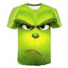 Summer Fashion Men's T-shirt Christmas Cartoon Green Monster 3D Print Boy Daily Casual Pullover Men's Oversized Top Clothing