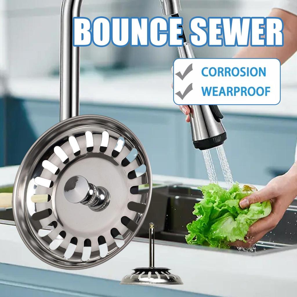 Kitchen Sink Strainer Stopper Steel Waste Sink Hair Bathroom Strainers Accessories Pl T3B9