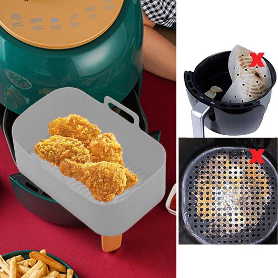 Сковорода для аэрофритюрниц, удобная, хорошая прочность, многоразовая воздушная сковорода с вкладышем, силиконовый поднос, товары для дома