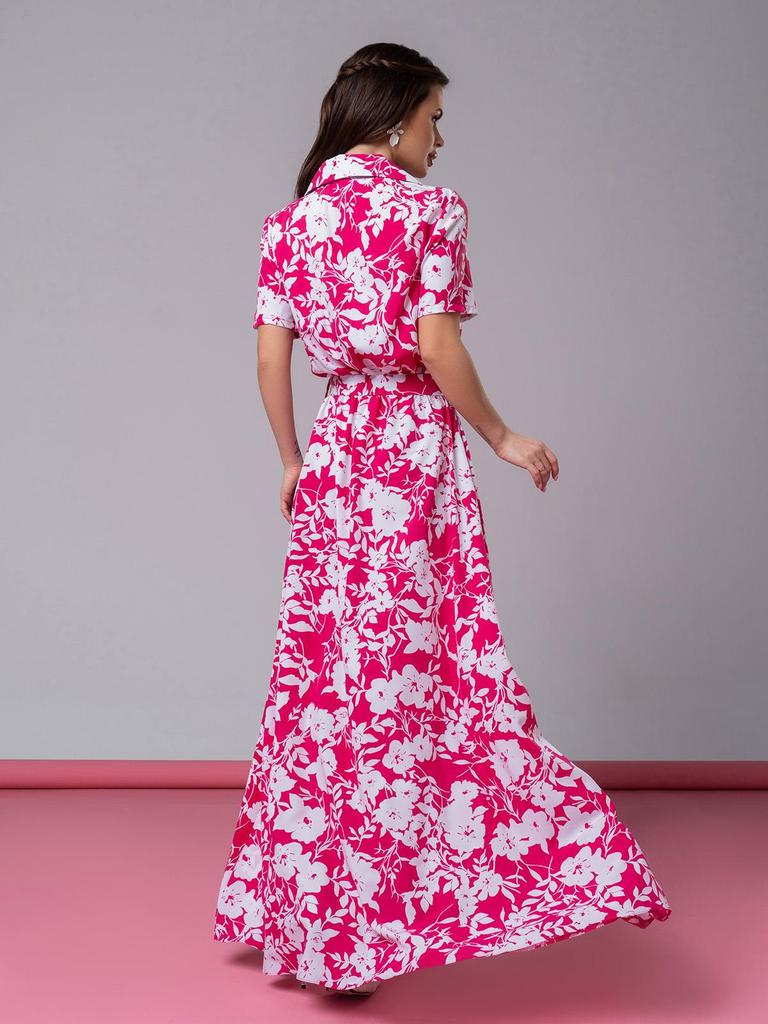 Длинное платье-рубашка в цветочек ISSA Plus