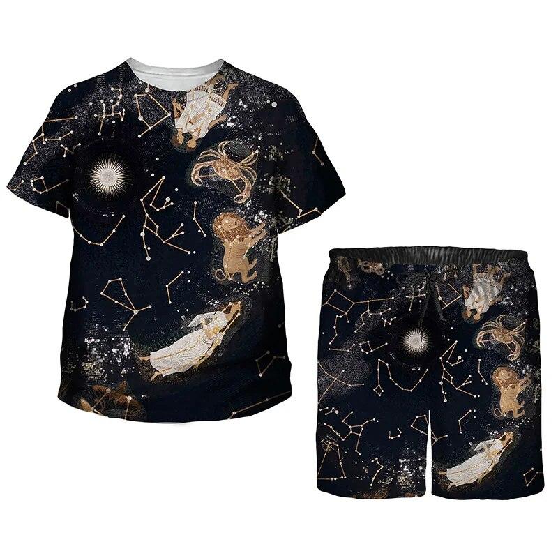 Летний комплект для детей, милый топ с короткими рукавами и шортами с принтом «Кейт», черный спортивный костюм, кавайные пижамы с героями мультфильмов для мальчиков и девочек