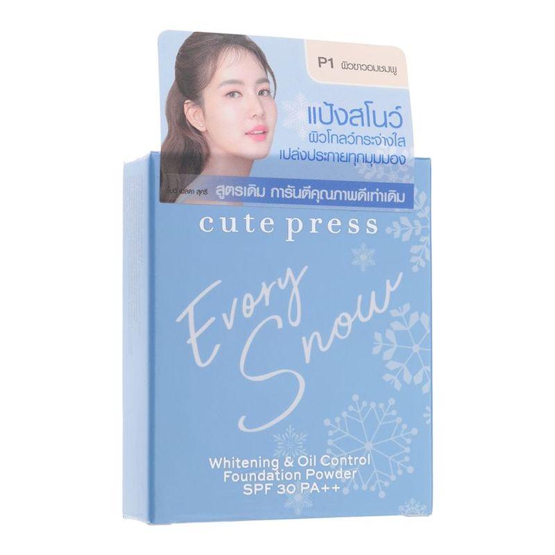 Cute Press - Осветляющая пудра для лица Evory Snow с контролем жирности SPF 30 PA ++
