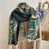 New Green Scarf Winter Office Heating Air Conditioner Shawl Elegant Imitation Cashmere Scarf Supply