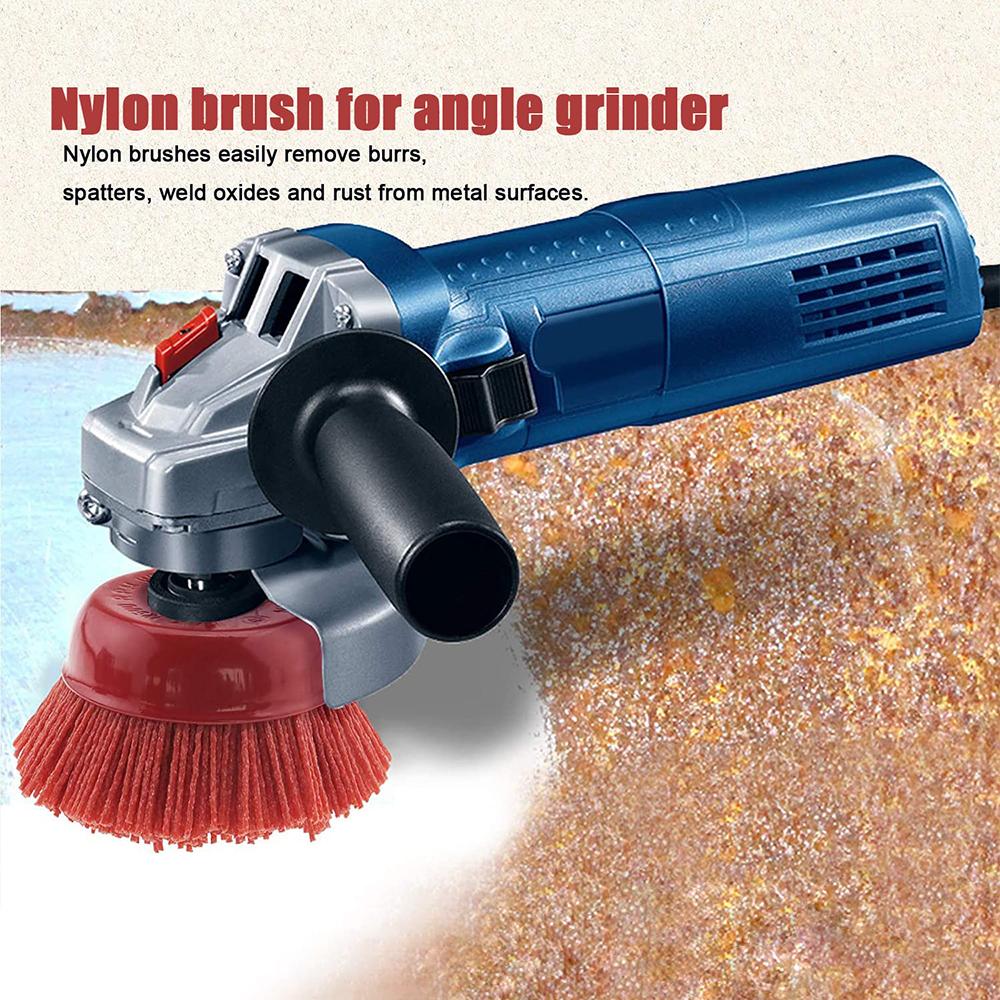 4-дюймовая щетка с нейлоновой щетиной из абразивной нити для обработки поверхности металла и дерева