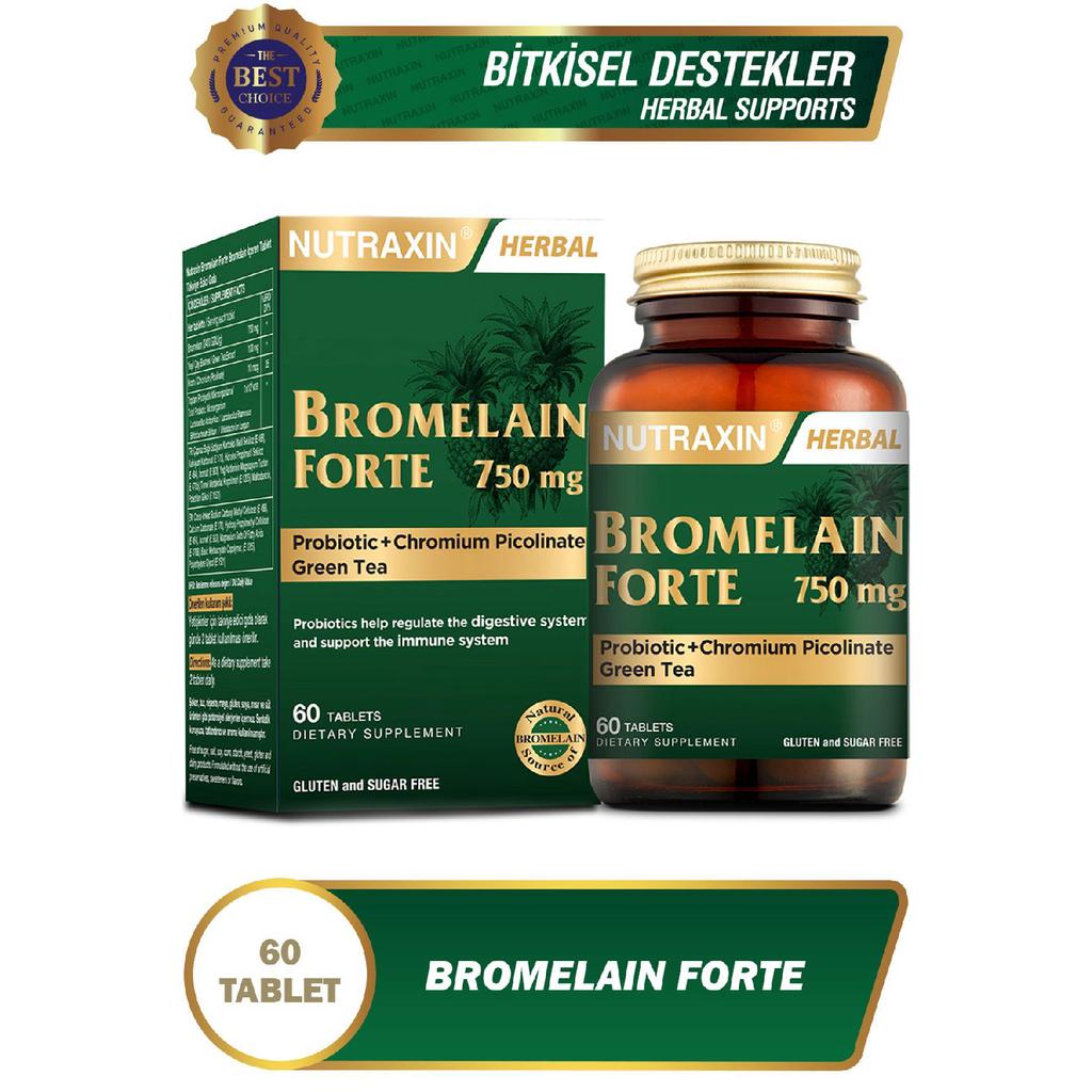 Bromelain Forte 60 Pieces Tablet 750 Mg - (bromelain Chrome Probiotic)