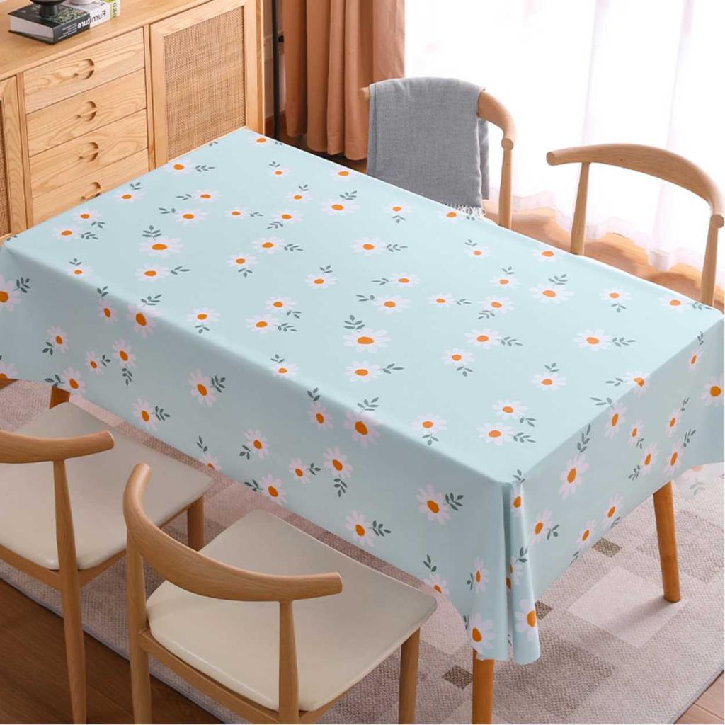 Small Fresh Cherry Blossom Pvc Tablecloth Wind Waterproof Oil-Proof Anti-Scalding Leave-In Rectangular Tablecloth Coffee Table Cloth
