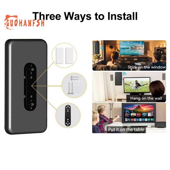 Цифровая ТВ-антенна с поддержкой разрешения 4K 1080P, высокая четкость, радиус действия 500 миль, бесплатные местные каналы, усилитель всех телевизионных сигналов, универсальная ТВ-антенна, ТВ-принадлежности