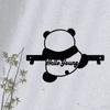 1 Piece of Wrought Iron Metal Panda Hurdle Hanger Coat Key Leash Wall Mount Storage Rack Towel Rack Storage Rack Storage Rack