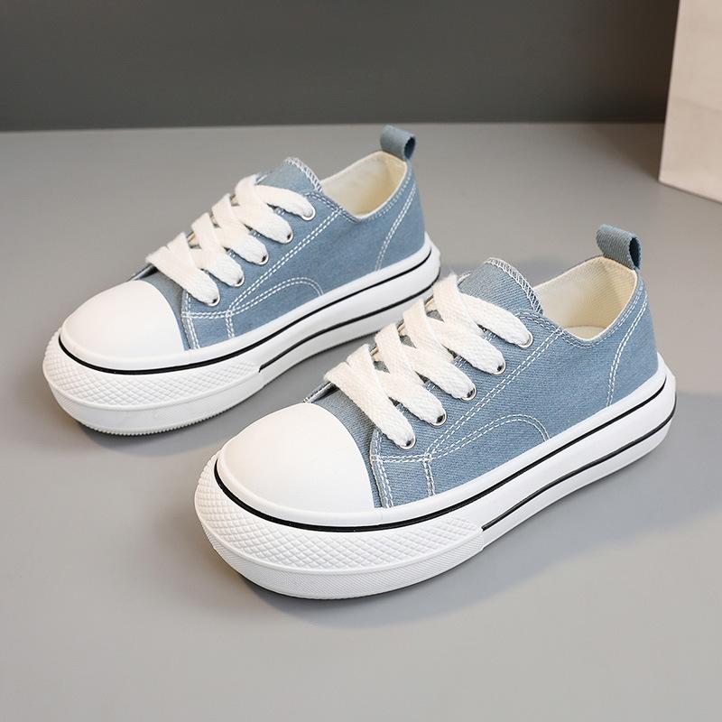 New Breathable 2024 Spring Canvas Shoes Summer Med Heel Women Sneakers Casual Sports Shoes Students Classic Wear Women Shoes