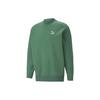 T7 Solid Color Casual Crew Neck Long Sleeve Sweatshirt Men Sweatshirt Green 539483-37