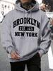 Мужское худи из шерсти с принтом Beooklyn-New York, теплое худи, худи с мехом, повседневное и модное, большого размера, 1631